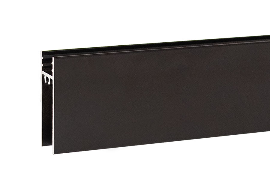 Spodný rámový profil pre výplň 18 mm - čierny RAL 9005 Spodný rámový profil pre výplň 18 mm - čierny RAL 9005