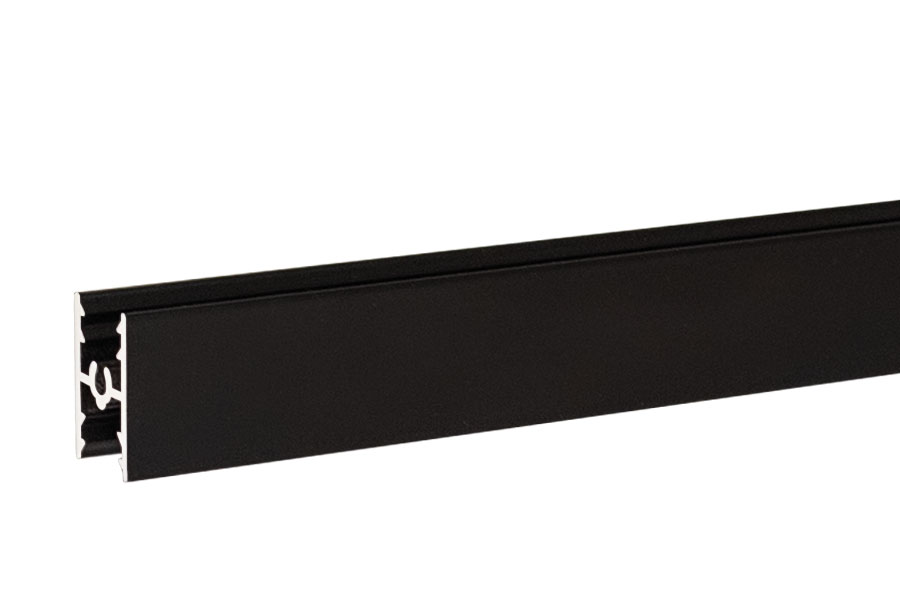 Horný a stredný rámový profil pre výplň 18 mm - čierny RAL 9005 Horný a stredný rámový profil pre výplň 18 mm - čierny RAL 9005