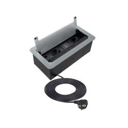 Zabudovan zsuvka do nbytku so tetinou - 2 zsuvky +USB, HDMI, RJ45 hlink