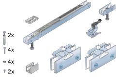 Sada kovania pre 1 krdlo sklenench dver S80N GLASS s tichm dovretm T60