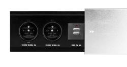 Zabudovan zsuvka s posuvnm krytom - 2 zsuvky+USB, 190x100 mm - hlink