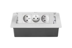Zabudovan� z�suvka do n�bytku - 3 z�suvky, 220x108 mm biela
