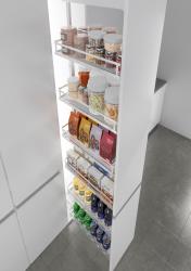 Luxusn� potravinov� skri�a 30/5 pol�c s tlmen�m, biela/chr�m