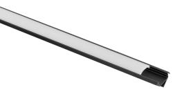 LED hlinkov profil rohov s mlienou krytkou - 2 m - ierny