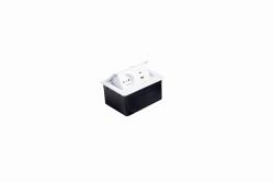 Zabudovan zsuvka do nbytku MINI - 1 zsuvka+USB, 155x118  mm biela