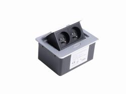 Zabudovan zsuvka do nbytku MINI - 2 zsuvky, 155x118  mm hlink