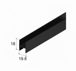 Spojovac profil H obyajn 18mm/3m ierny RAL 9005