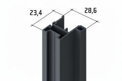 Madlo S24 - 18 mm/2,7 m - ierna RAL 9005