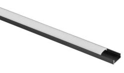 LED hlinkov profil na naskrutkovanie s mlienou krytkou - 2 m - ierny