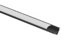 LED hliníkový profil rohový s mliečnou krytkou - 2 m - čierny